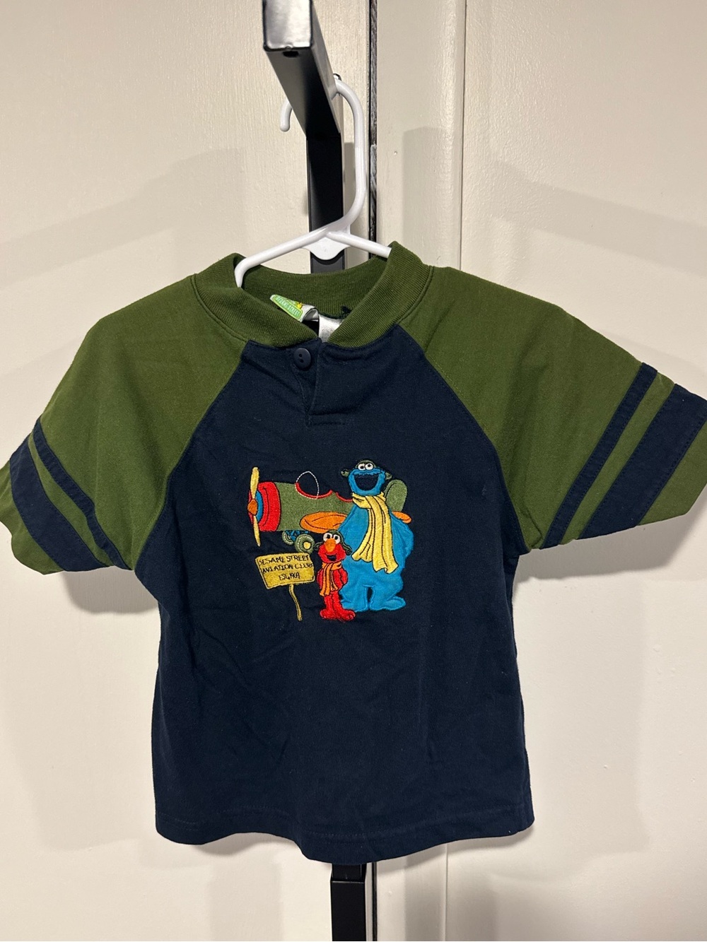 Sesame Street Baseball Tee Toddler Elmo and Cookie Monster Aviation